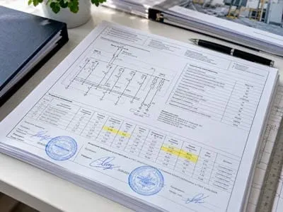 Технический отчёт с печатью и подписями